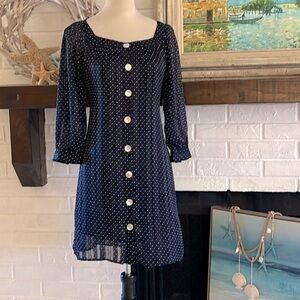 ⭐️NWT,Anthro’s Fig & Flower,Attached Slip Dress, Mother of Pearl Buttons,Size Sm